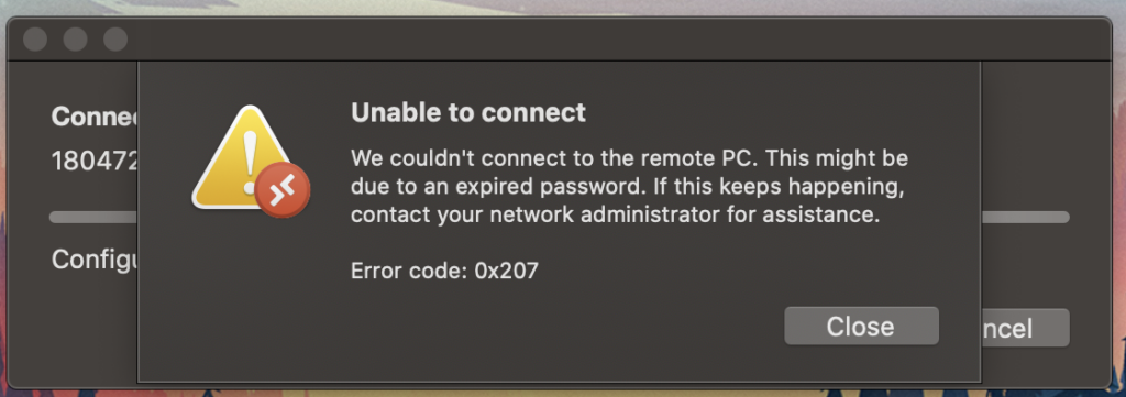 microsoft remote desktop for mac connection refused